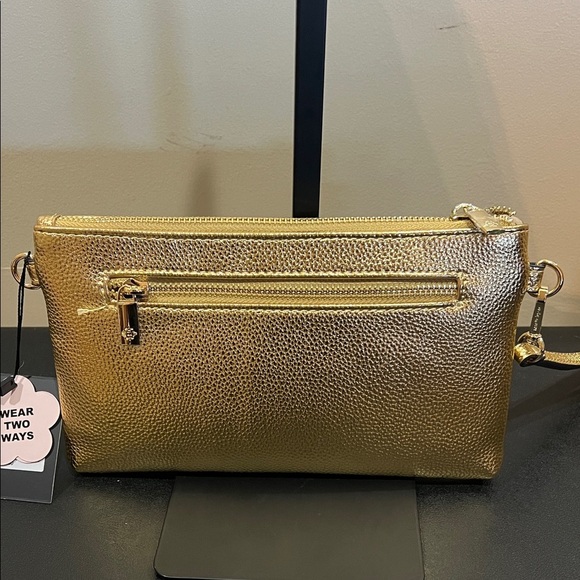 Nanette Lepore |  Gold Crossbody Bag Set w/ Matching Wallet, Bag Charm - Picture 7 of 15